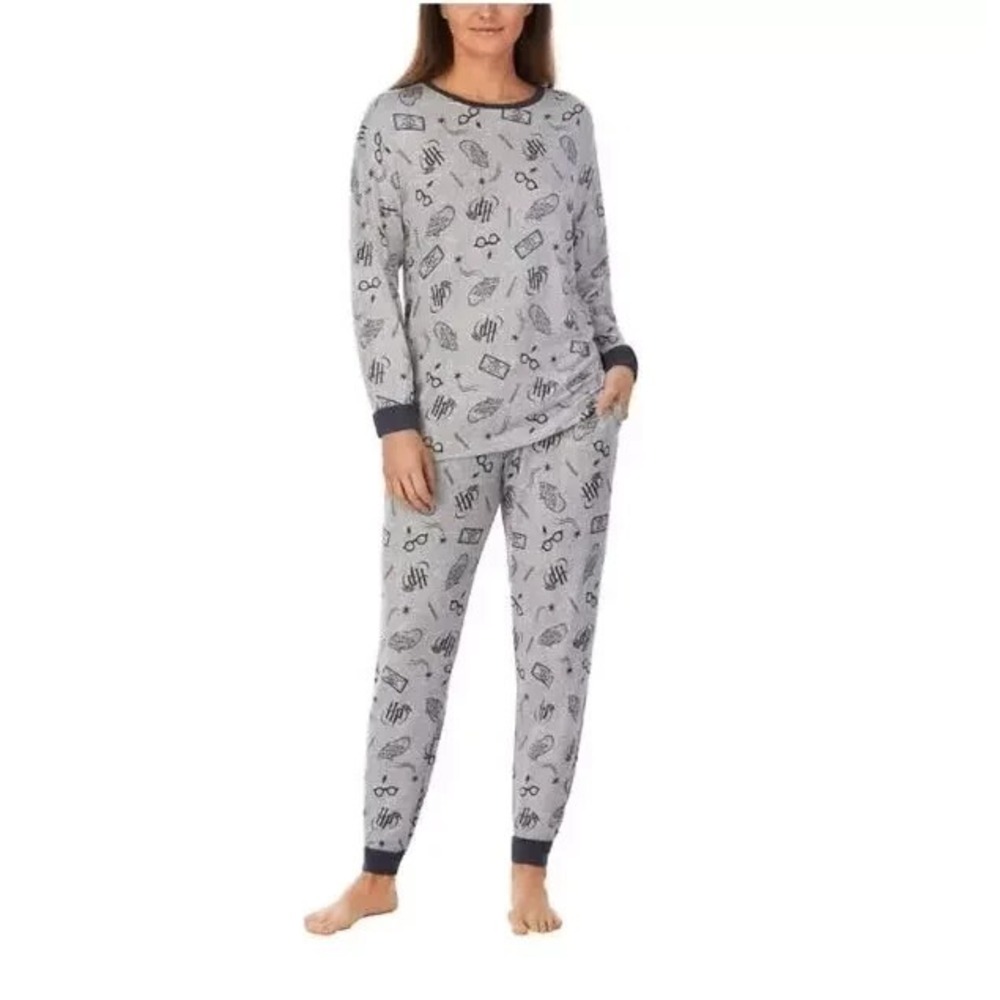Wizard World Harry Potter Pajama Set Womens Plus 3X Gray Cozy